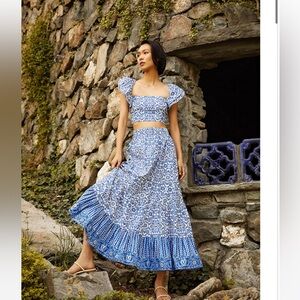 Cara Cara Chase Maxi Skirt in Spanish Tile Blue - Small